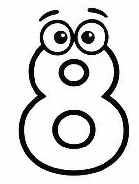 a number 8 with eyes and a nose 1.webp